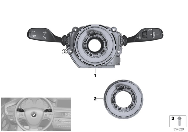 2017 BMW X6 Switch Cluster Steering Column Diagram