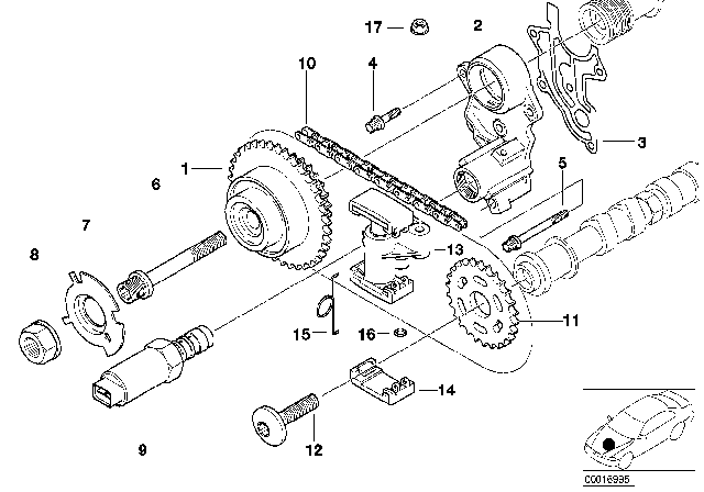 1998 BMW 740i Timing Gear Timing Chain Top Diagram 2