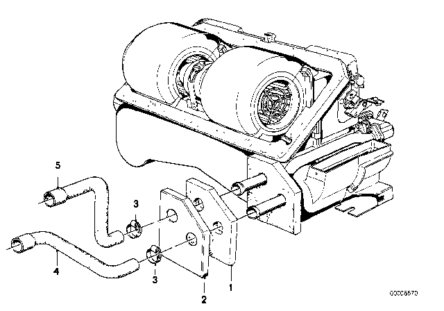 1979 BMW 320i Water Hose Inlet / Outlet Diagram