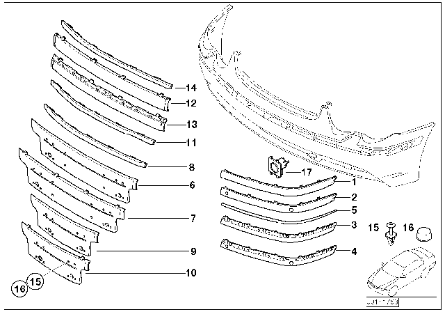 2003 BMW 745i Trim Panel, Trim Elements Diagram 1