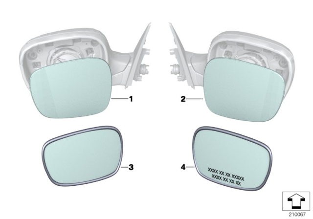 2013 BMW X1 Mirror Glass Diagram 3