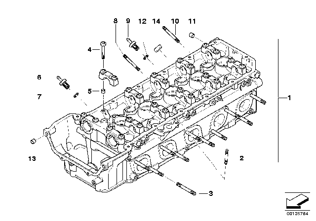 2008 BMW M6 Cylinder Head & Attached Parts Diagram 1