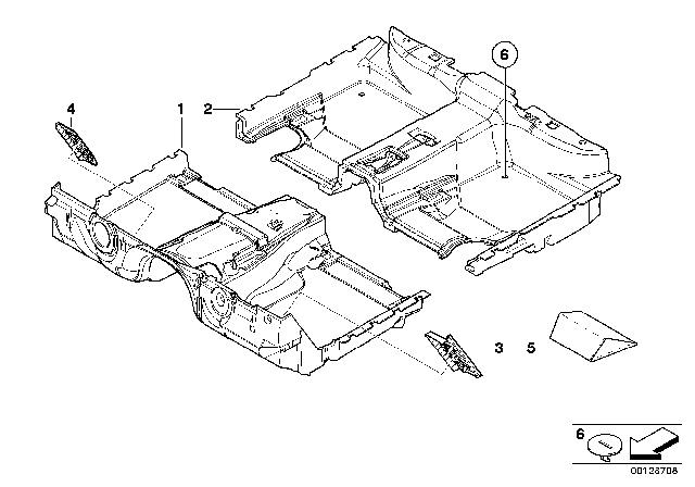 2005 BMW 745i Floor Covering Diagram