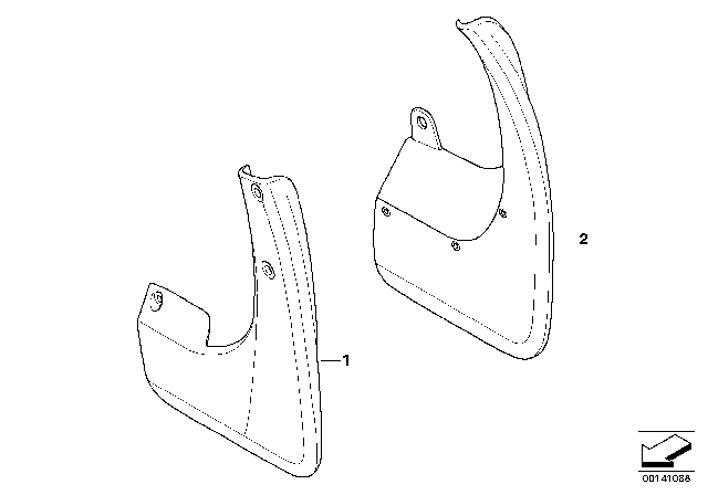 2008 BMW 335xi Set Mud Flaps, Rear Diagram for 82160404797