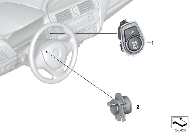 2016 BMW M4 Switch, Start / Stop, And Emergency Start Coil Diagram