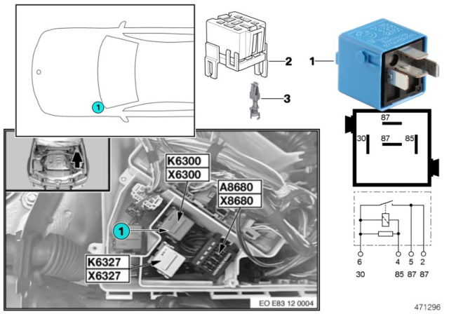 2004 BMW X3 Relay DME Diagram 1