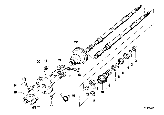 1980 BMW 633CSi Steering Column - Steering Spindle Diagram 1
