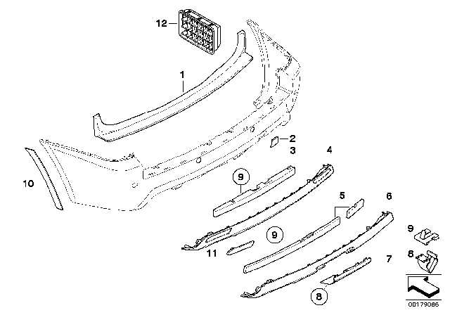 2005 BMW X3 Diffusor Diagram for 51123417077