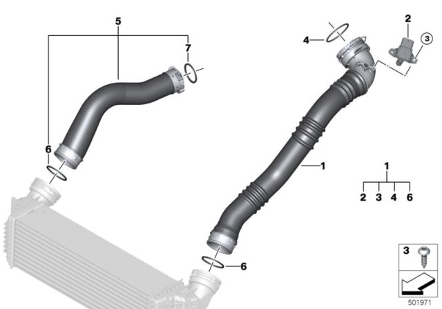 2018 BMW X5 Charge-Air Duct Diagram for 13718603096