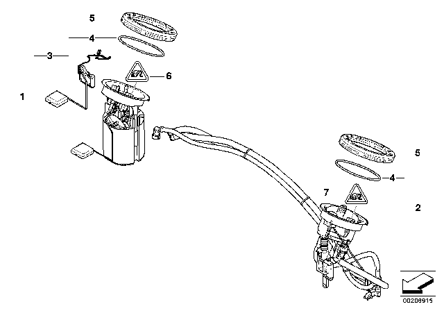 2014 BMW X1 Fuel Filter / Pump / Fuel Level Sensor Diagram