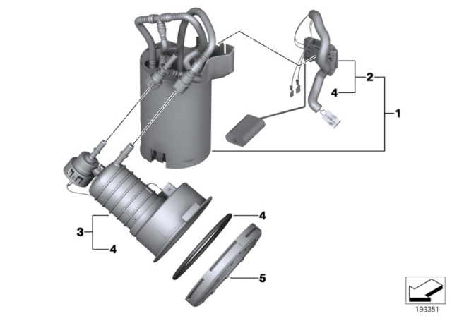 2014 BMW Z4 Fuel Filter / Pump / Fuel Level Sensor Diagram