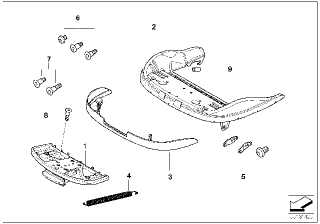 2008 BMW Z4 M Seat, Front, Seat Frame Diagram