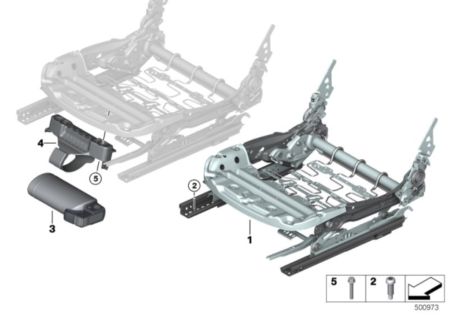 2020 BMW i3s Seat Mechanism Left Diagram for 52107304533