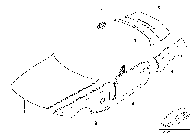 2007 BMW Z4 Outer Panel Diagram