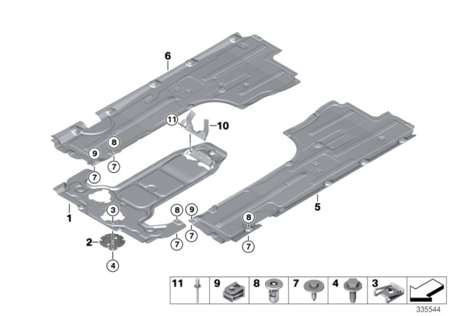 2014 BMW 550i Underbody Paneling Diagram 2