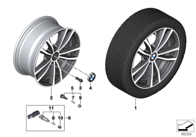 2018 BMW M240i BMW LA Wheel, Double Spoke Diagram 2