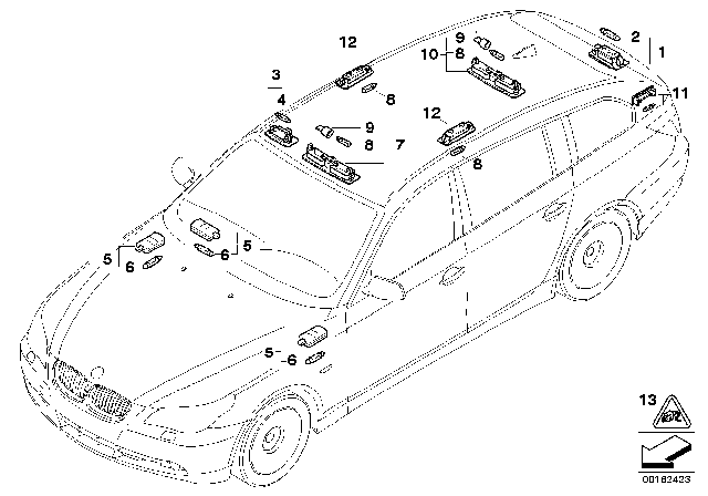 2007 BMW 525xi Various Lamps Diagram 2