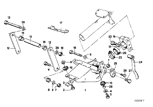 1983 BMW 733i Steering Column - Bearing Support / Single Part Diagram