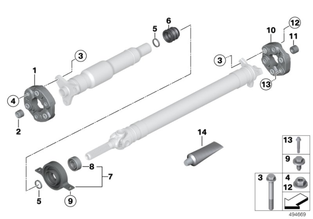 2020 BMW M340i xDrive Drive Shaft, Single Components Diagram