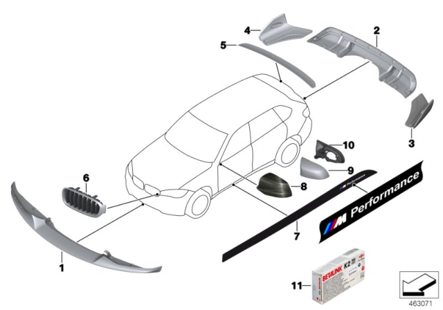 2014 BMW X5 Front Attachment, Carbon Diagram for 51192334549