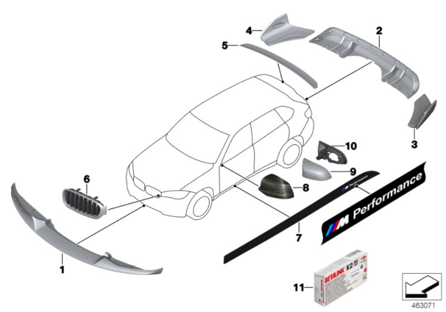 2016 BMW X5 M Performance Accessories Diagram