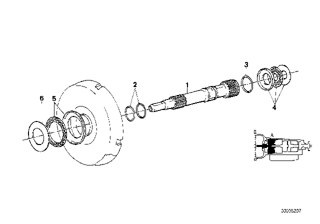 1993 BMW 750iL Drive Shaft (ZF 4HP22/24) Diagram