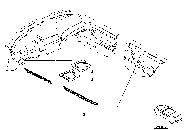 2005 BMW 325xi Retrofit Real Wood Version Diagram