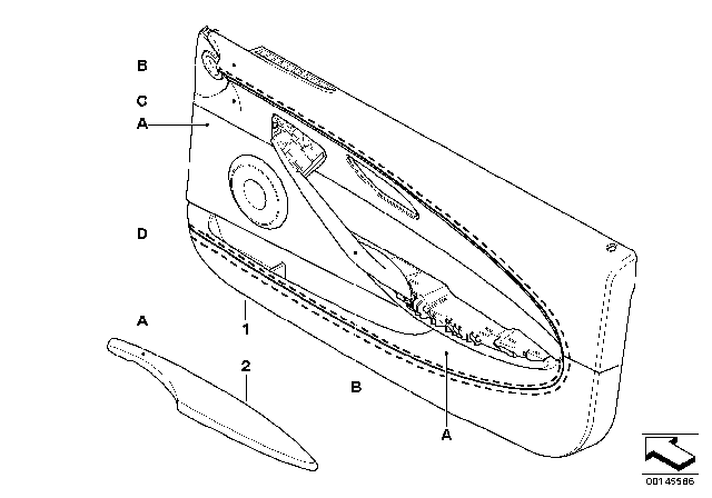 2009 BMW M6 Individual Door Trim Panel Diagram