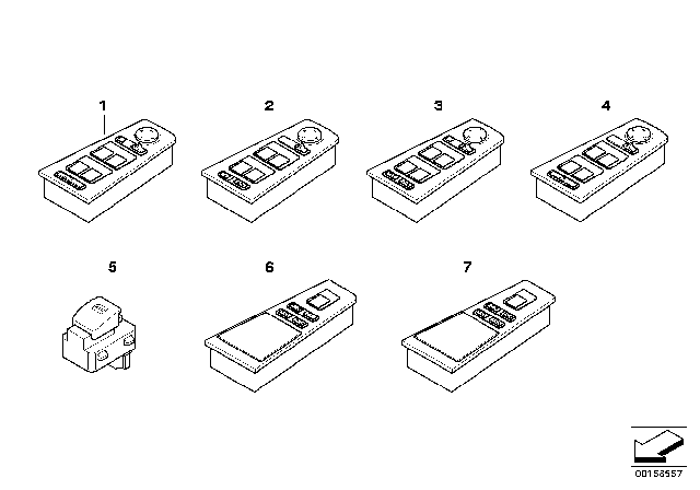 2005 BMW 745i Switch For Window Lifter / Mirror Diagram