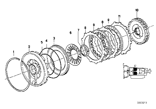 1988 BMW 325i Brake Clutch (ZF 4HP22/24) Diagram 2