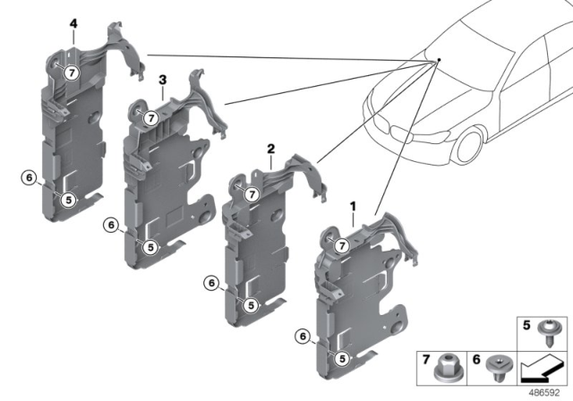 2019 BMW M850i xDrive Holder, Body Domain Controller BDC Diagram