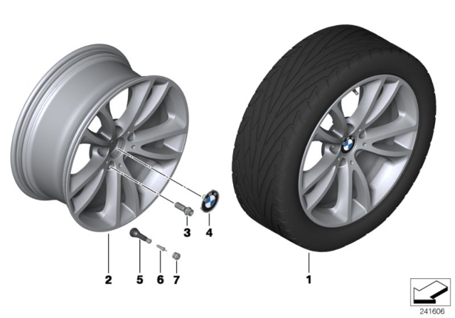 2014 BMW 640i xDrive BMW LA Wheel, V-Spoke Diagram 3