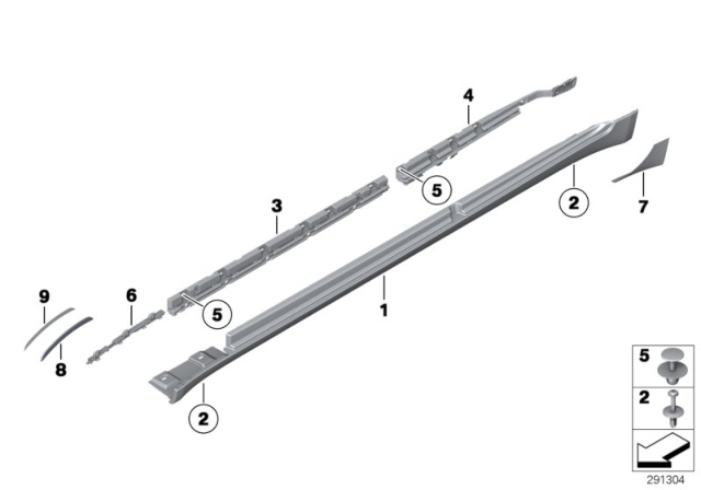 2015 BMW 750i xDrive Cover Door Sill / Wheel Arch Diagram