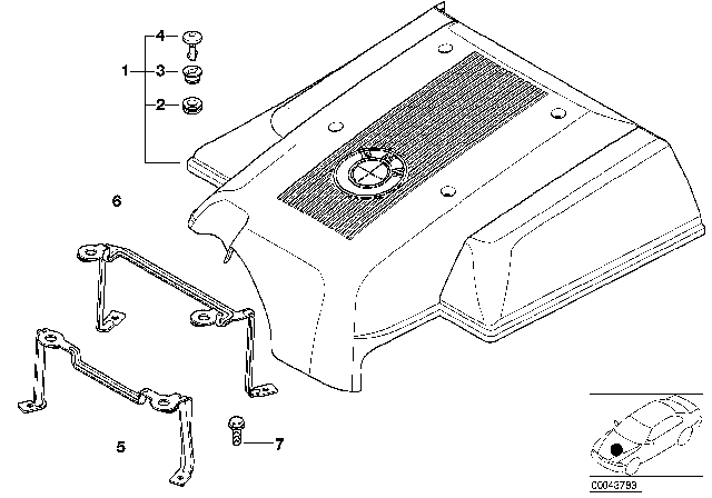 2001 BMW X5 Guide Ring Diagram for 11617500389