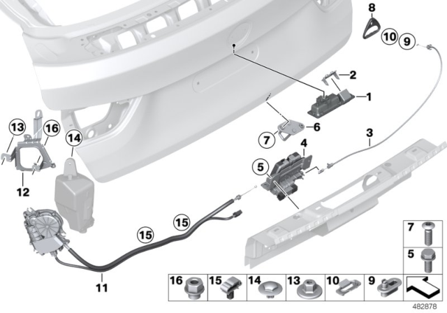 2019 BMW 330i GT xDrive Tailgate Locking System Diagram