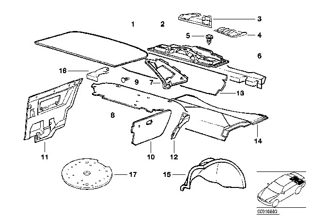 1994 BMW 318is Sound Insulating Diagram 2