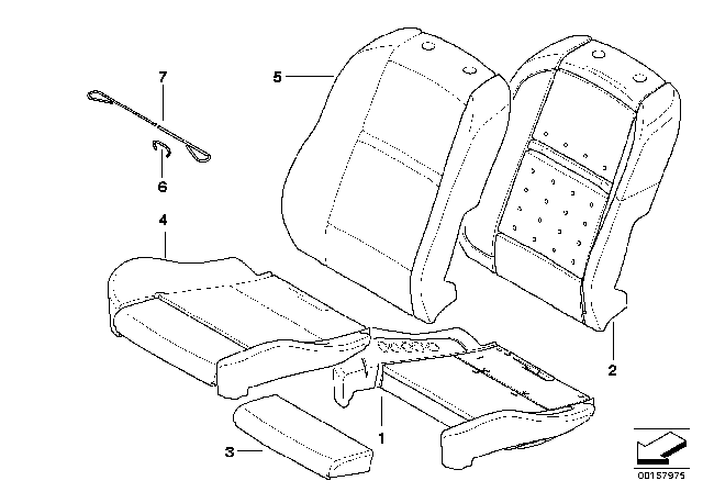 2011 BMW X5 Seat, Front, Cushion & Cover Diagram 2