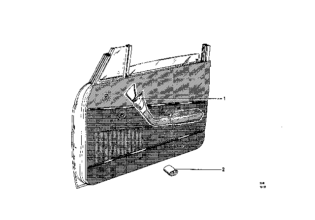 1969 BMW 2000 Door Trim Panel Diagram 3