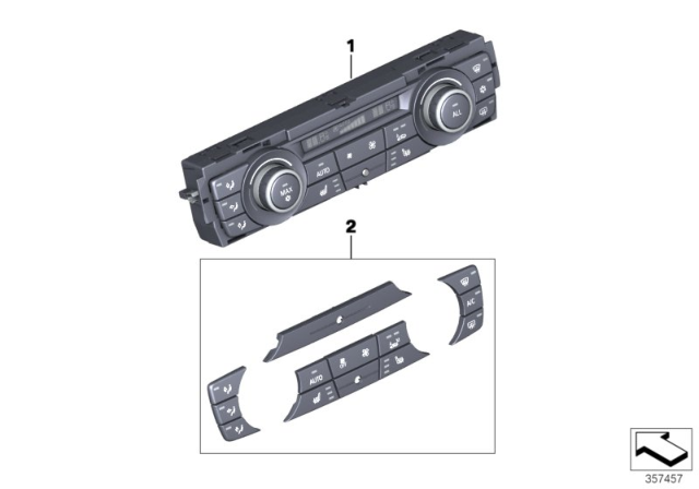 2013 BMW X3 Control Unit, Automatic Air Conditioner., High Diagram for 64119287628