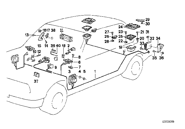 1991 BMW M5 Single Components HIFI System Diagram