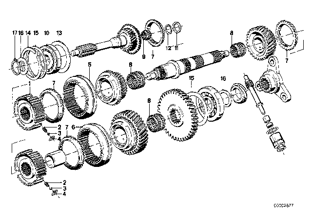 1979 BMW 633CSi Synchronizer Ring Diagram for 23231202739