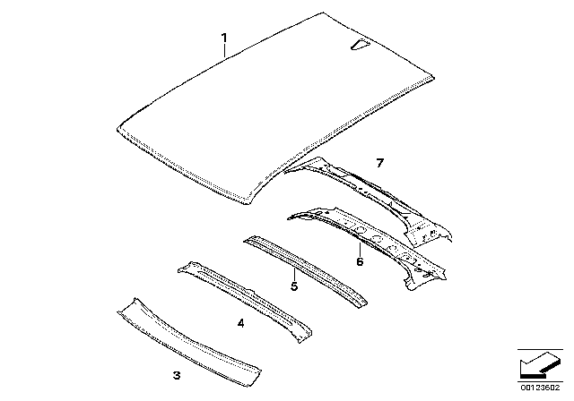 2004 BMW X3 Roof Bow, Front Diagram for 41003414846