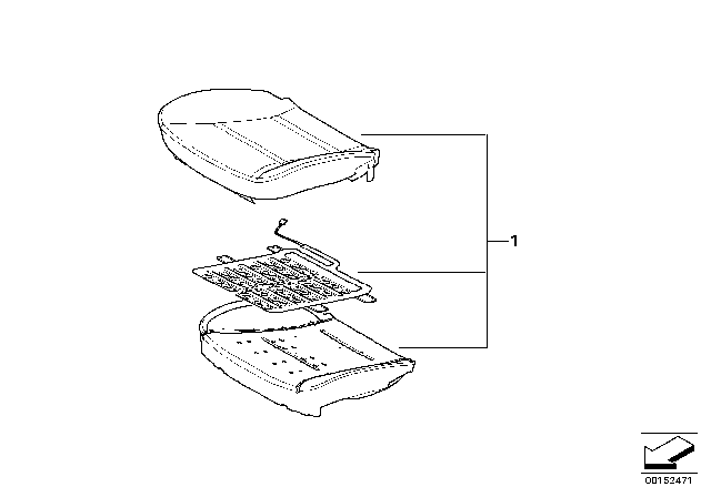 2007 BMW M6 Seat, Front, Cushion & Cover Diagram 2