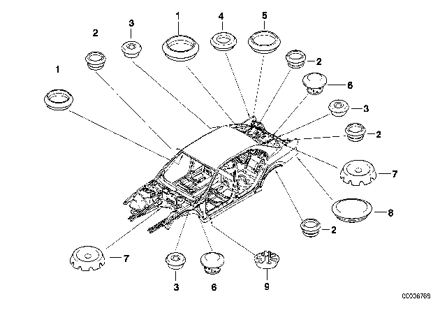 1996 BMW 740iL Sealing Cap/Plug Diagram 3