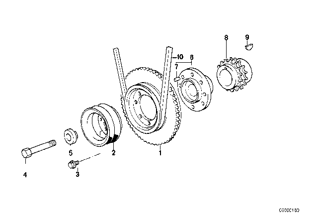 1991 BMW 318i Engine Pulley Diagram for 11231721204