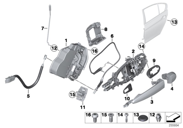2016 BMW 328i Locking System, Door Diagram 2