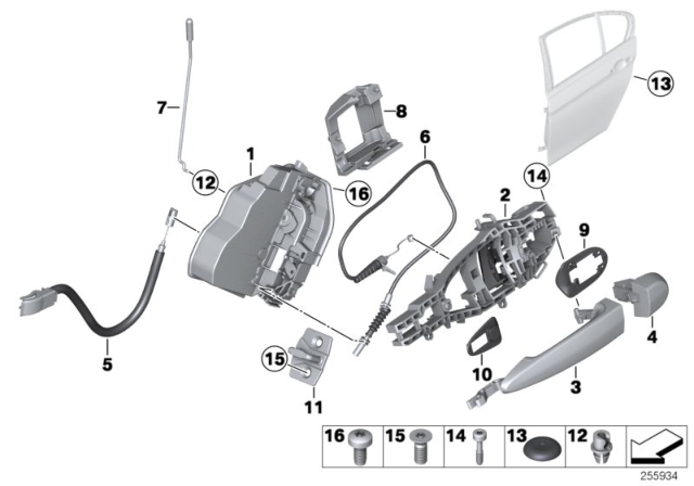 2018 BMW 320i Locking System, Door Diagram 2