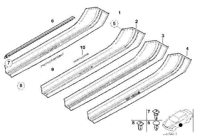 2002 BMW Z3 Cover, Entrance, Left Diagram for 51478399663