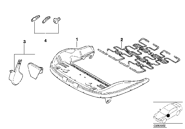 2003 BMW 325Ci Front Seat Frame Mechanical / Electrical / Single Parts Diagram