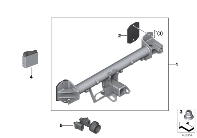 2018 BMW X3 Wiring Set Trailer Coupling Diagram for 61126992412